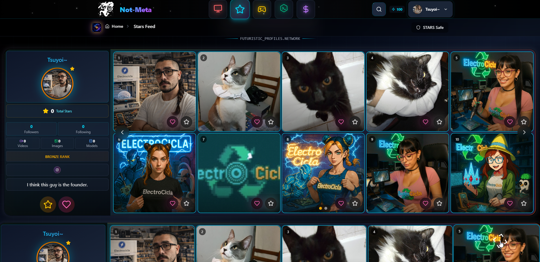 STARS creator feed and publishing surface.